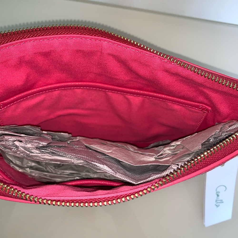 CAMILLA Anthropologie “Dream Weavers” leather travel clutch pouch sac - Picture 3 of 4